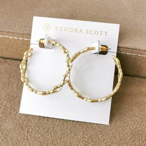 Kendra Scott Abbie / Hoop Earrings Vintage Gold NEW